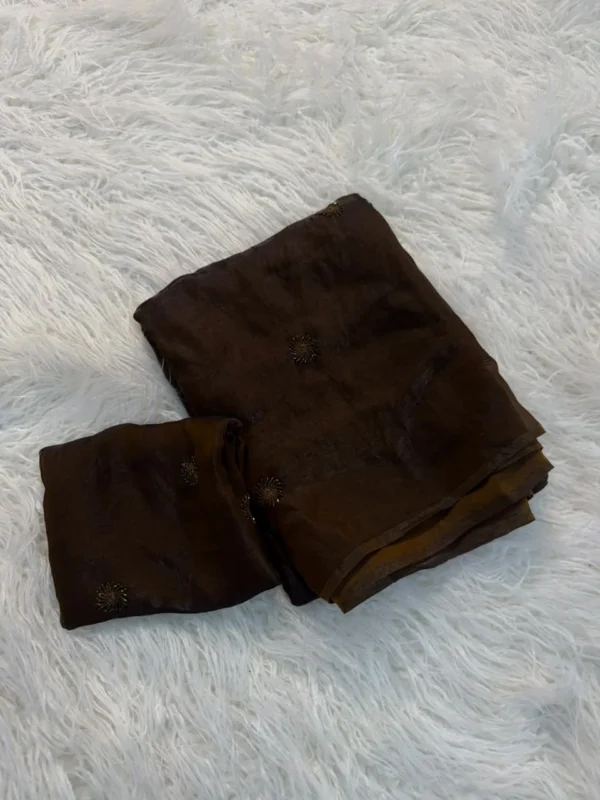 Coffee dailywear partywear saree