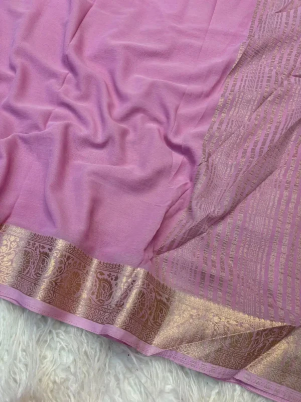 Viscose Crepe Georgette Saree pink saree