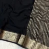 Viscose Crepe Georgette Saree black saree